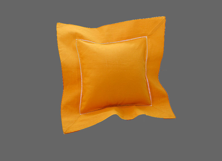 Kumquat Color Mini 8x8" Baby Square Hemstitch Pillow Sham